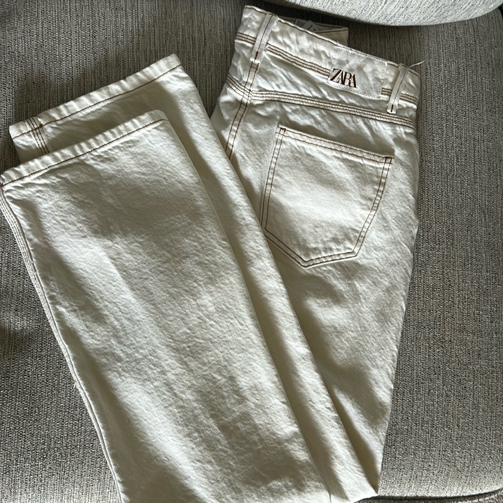 Zara Mid Rise Straight Leg Jeans